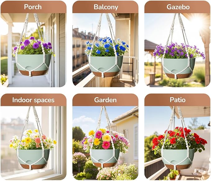 12 Inch Hanging Baskets for Plants Outdoor, Hanging Planters for Indoor Outdoor - Image 6
