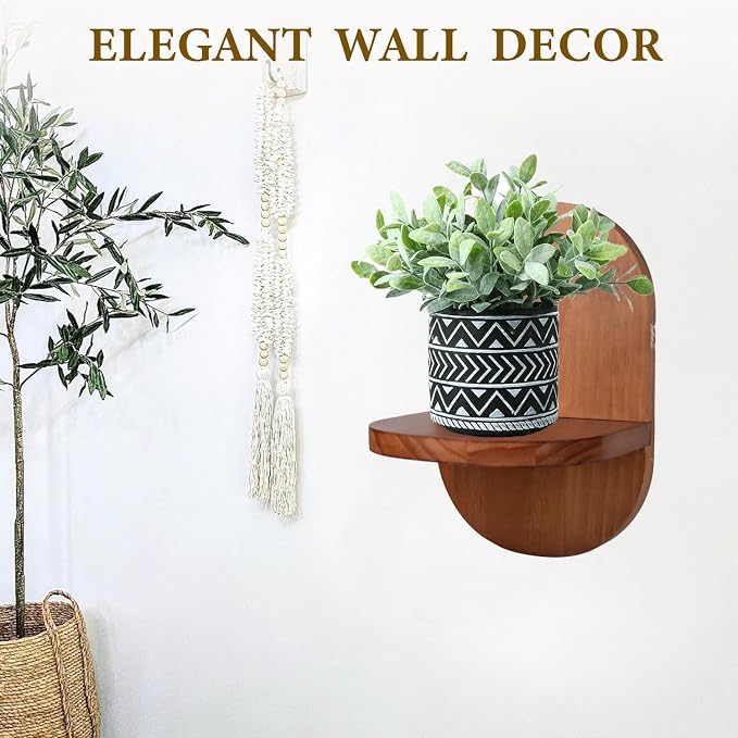 ARTORA Wall Mounted Plant Holder, Wooden Flower Pot Wall Hanging Shelf Black - Image 7