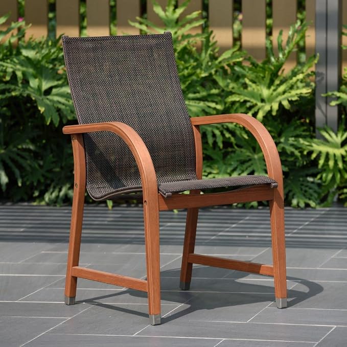 Amazonia Arizona 5-Piece Round Patio Dining Set | Eucalyptus Wood | Ideal - Image 2
