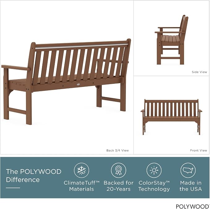 POLYWOOD GNB60TE Vineyard 60" Bench - Image 4