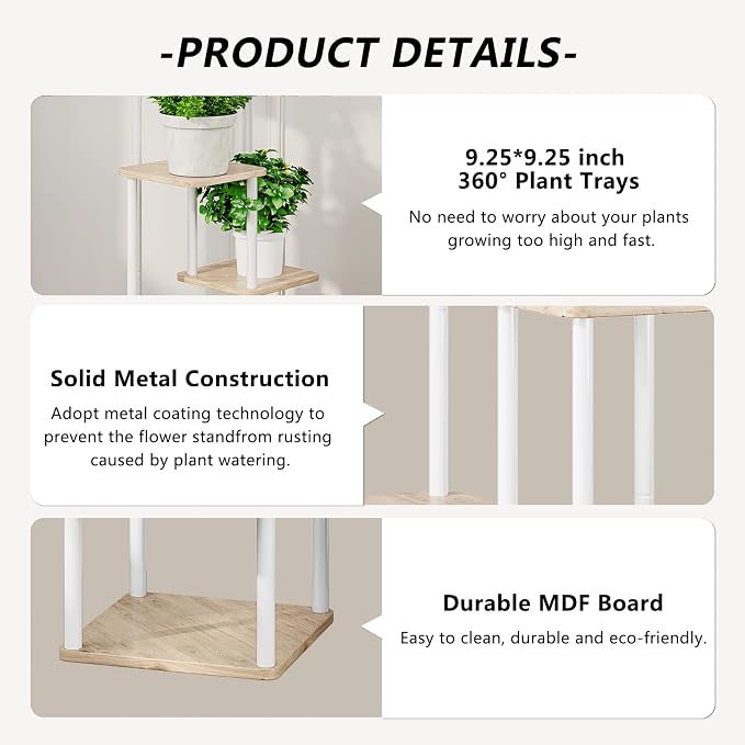 AZERPIAN Plant Stand 4 Tier Indoor Metal Flower Shelf - Image 5
