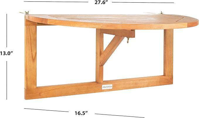 Safavieh PAT7045A Outdoor Collection Owens Natural teak wood Balcony Hanging - Image 3