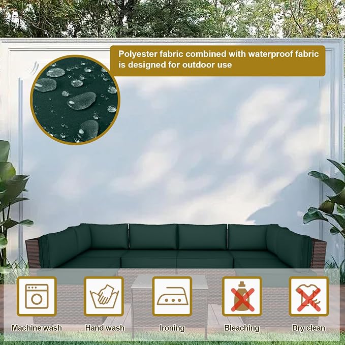 14 Piece Outdoor Patio Cushion Cover Replacement, Waterproof Patio Cushion - Image 4