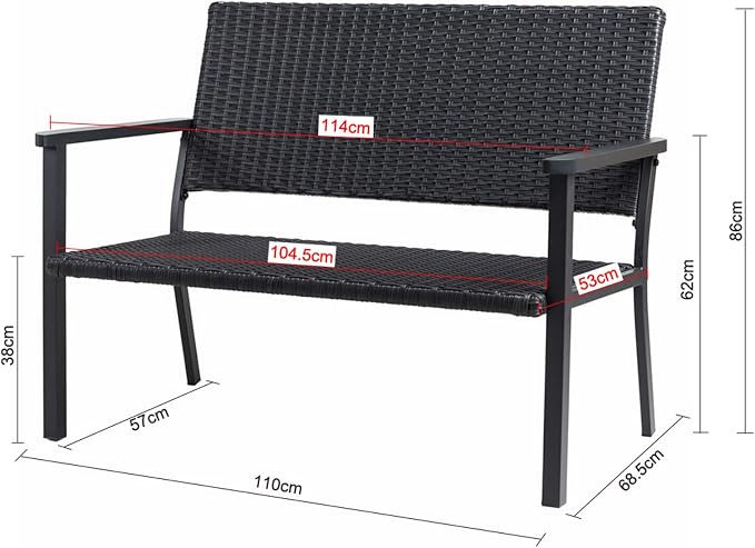 C-Hopetree Outdoor Loveseat Bench Chair - Image 3