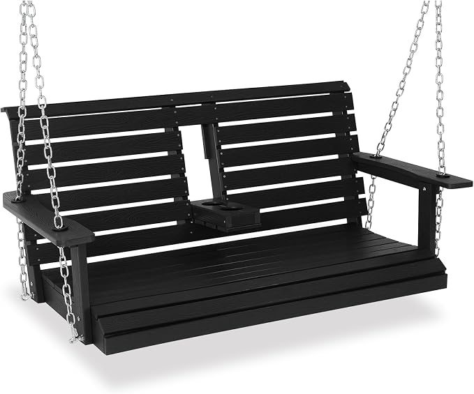 Poly Lumber 2-Seat Porch Swing, HIPS 4.5-Feet Bench Swing by Mosbrisa