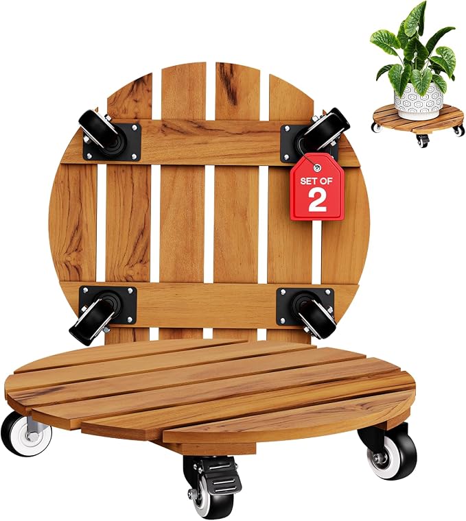 Idzo 2pack Wood Plant Caddy by Idzo