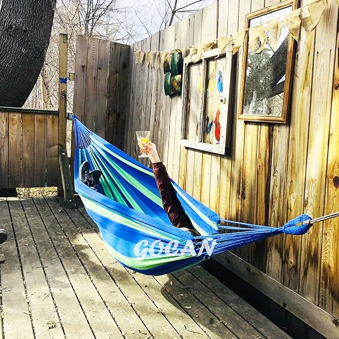 Brazilian Double Hammock 2 Person Extra Large 220x160cm Total Length 330cm Load - Image 2