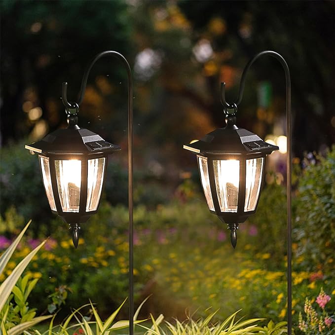 Dynaming 2 Pack Solar Hanging Lights Outdoor, Solar Powered Garden Decorative - Image 4