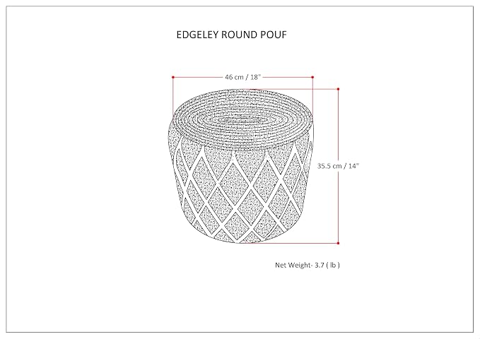 SIMPLIHOME Edgeley Round Pouf - Image 3