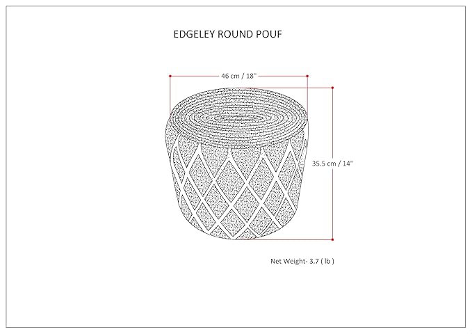 SIMPLIHOME Edgeley Round Pouf - Image 3
