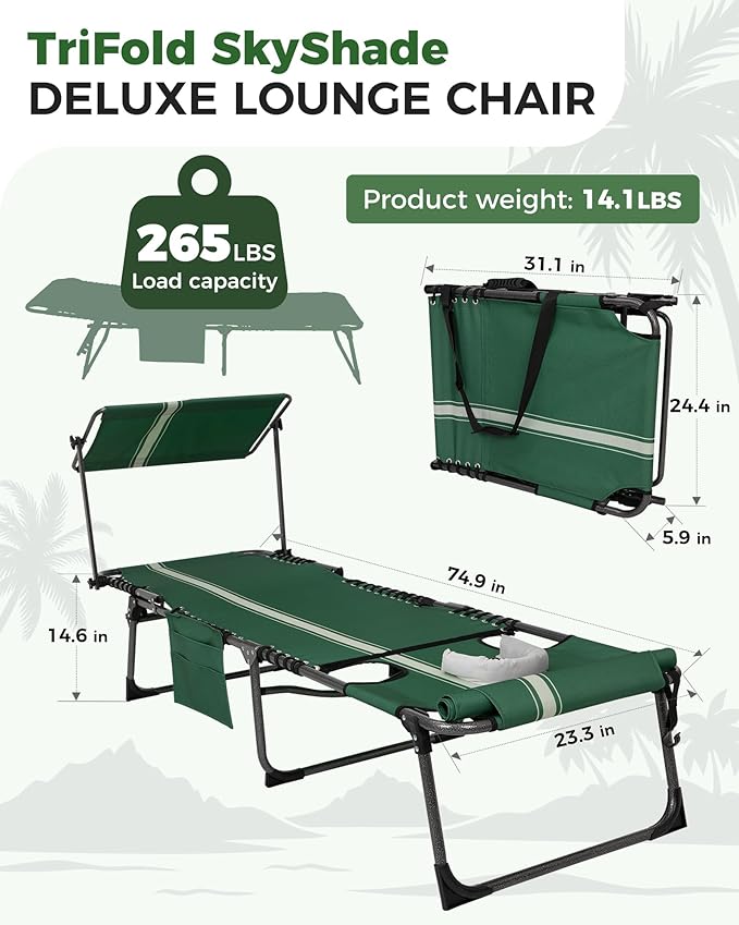 KingCamp 2 Pack Lounge Chair Outdoor - Image 2