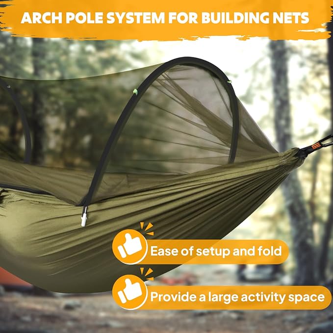 Chihee Ultra-Light Travel Camping Hammock Pop-up Net Hammock 660lbs Load - Image 6