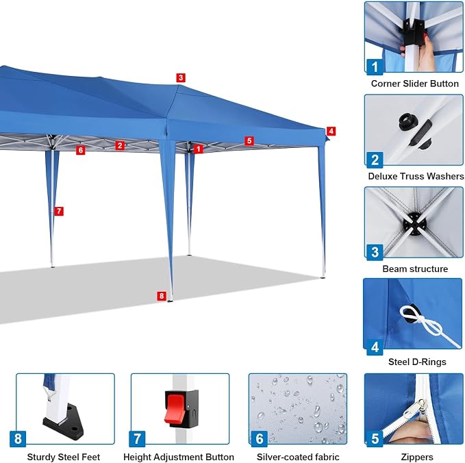 COBIZI Canopy 10x20 Pop Up Canopy - Image 8