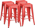 Furmax 24 Inch Metal Bar Stools Set of 4, Counter Height Bar Stools Height High by Furmax