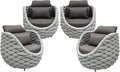 TWT 4 Pieces Patio Sofas All-Weather Teslin Rope Balcony Furniture by TWT