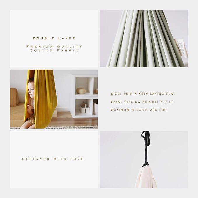 Marlowe & Co Indoor Outdoor Double Layer Cotton Sensory Compression Swing - Image 2