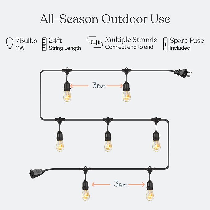 Brightech Ambience Pro Incandescent Outdoor String Lights - Image 3