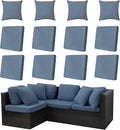 12-Piece Outdoor Cushion & Pillow Cover Set, 8 Seat Covers + 4 Pillow Covers by Unknown