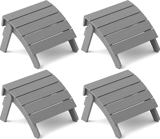 YEFU Adirondack Ottoman Set of 4, Adirondack Foot Rest, Patio Foot Rest by YEFU