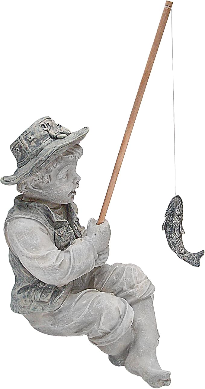 Design Toscano Frederic the Little Fisherman of Avignon Boy Fishing Garden - Image 4