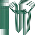 8 Pack 32 or 16 inch Adjustable Plant Support Stakes, Heavy-Duty Half Round by HiGift