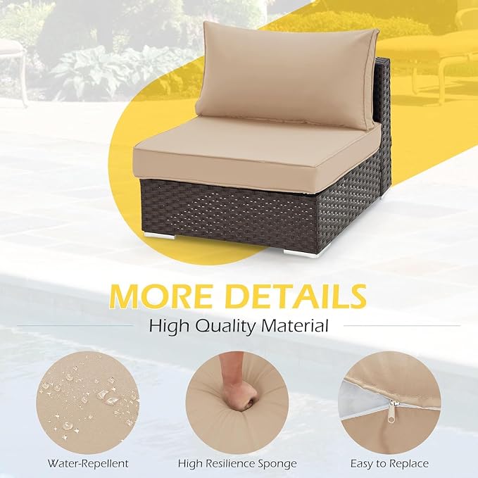 HOMREST Cushions for Outdoor Furniture, Replacement Cushion Pillow, - Image 5