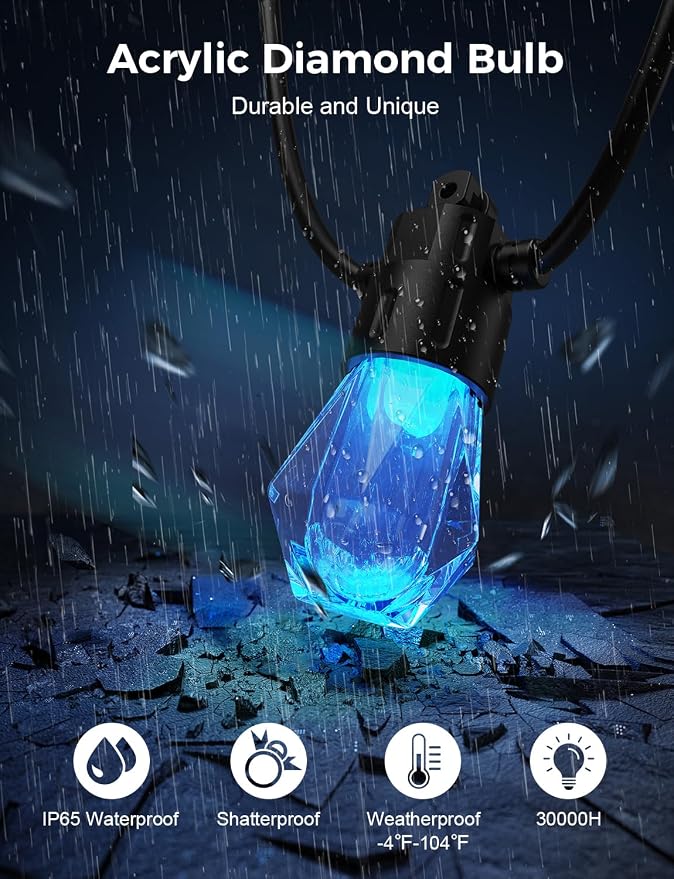 XMCOSY+ 96FT Smart Outdoor String Lights - Image 5
