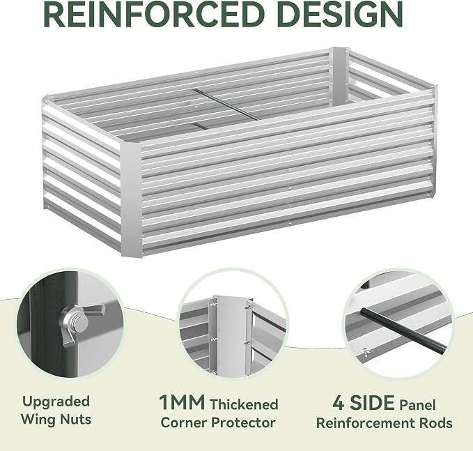 Raised Garden Bed with Self-Watering System, Galvanized Raised Beds - Image 6