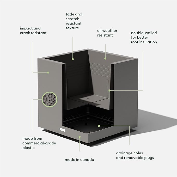 Veradek Block Series Cube Plastic Planter - Image 2