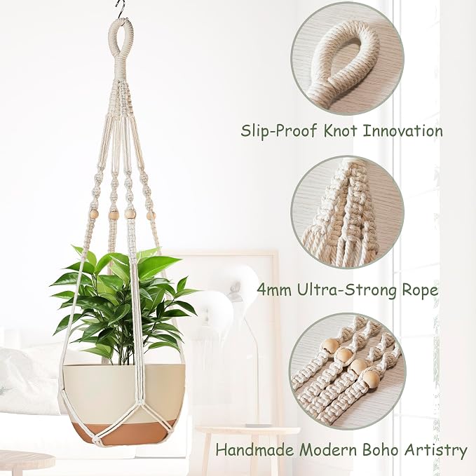 35 Inch Macrame Plant Hanger Indoor - Image 4