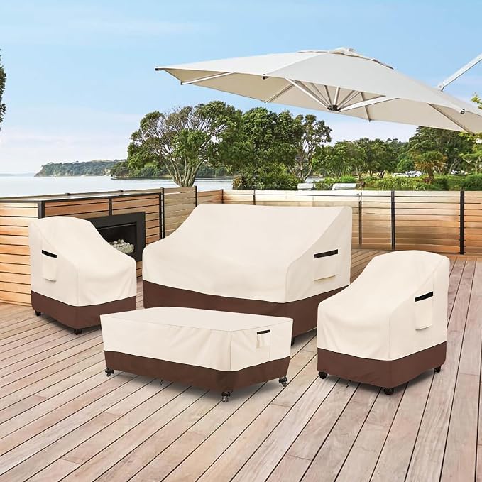 Rileytee Patio Furniture Set Covers, Fit Patio Loveseat, Chair and Coffee Table - Image 8