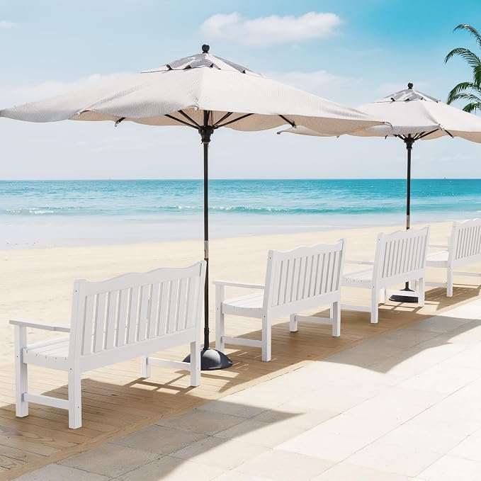 Stoog 3-Piece All-Weather Outdoor Bench & Chairs Set, Include 2 Garden Chairs - Image 9