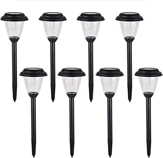 Solar Outdoor Pathway Lights Matt Black Stainless Steel Painted LED Lights by voona