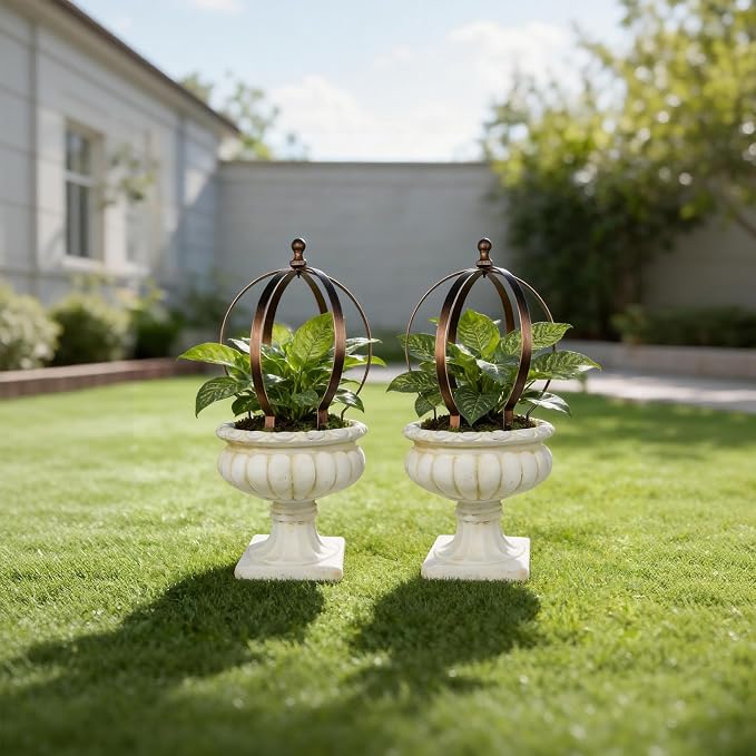 2PCS Bronze Metal Garden Trellis Obelisk - Image 5