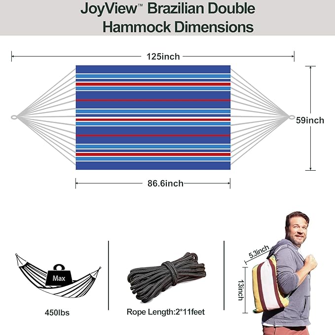JoyView Brazilian Double Hammock - Image 2
