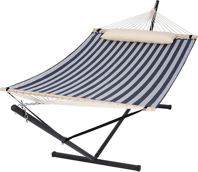 SUNCREAT Double Hammock with Stand Included, Outdoor Portable Hammock with Stand by SUNCREAT