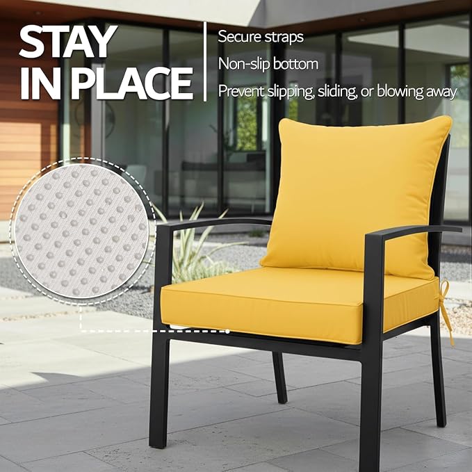 24x24 Inch Outdoor Chair Cushions Set of 4, Patio Furniture Cushions - Image 5
