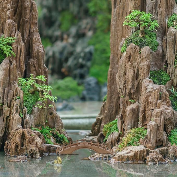 Miniature Wooden Arch Bridge Figurine - Image 3