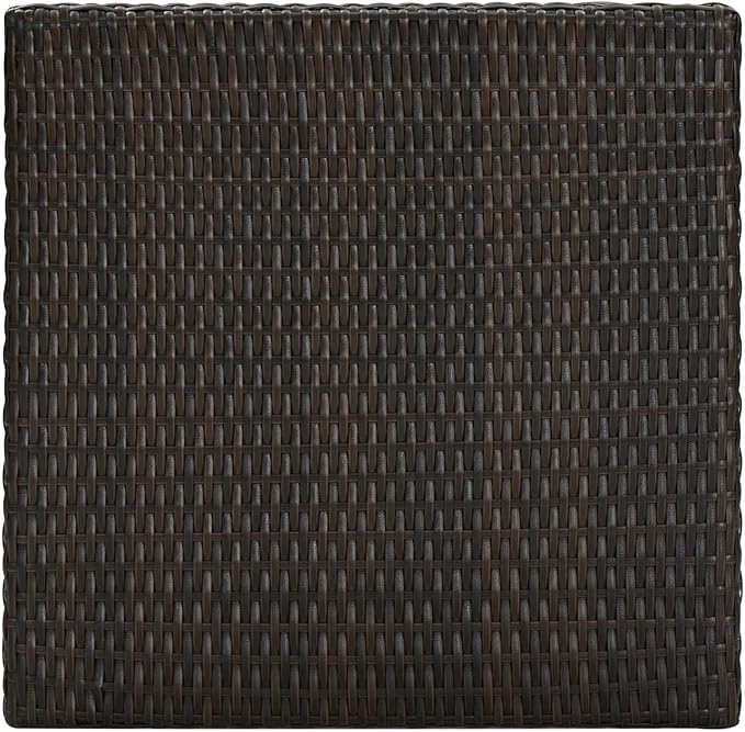 Garden Bar Table Brown 23.8"x23.8"x43.5" Poly Rattan - Image 4
