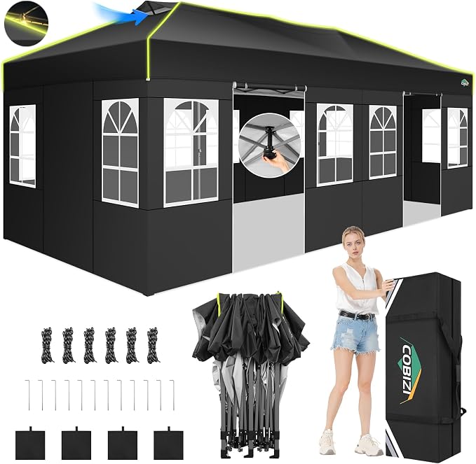 COBIZI 10x20 Pop Up Canopy Tent, Outdoor Party Tent by COBIZI