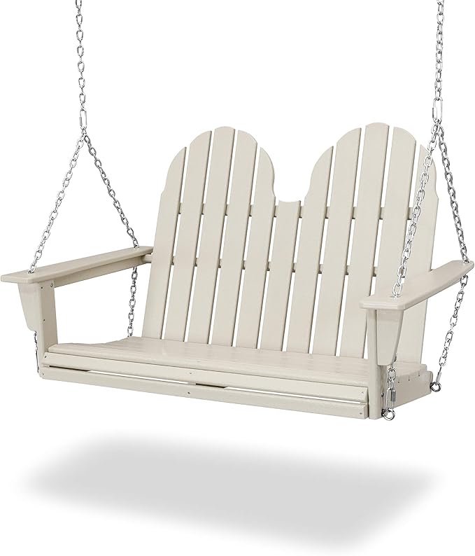POLYWOOD Vineyard 2-Person Porch Swing, Sand by POLYWOOD