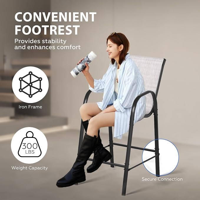 6-Piece Outdoor Bar Stool Set - Image 7