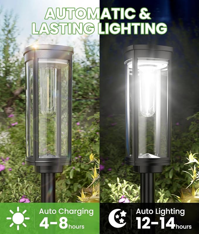 Bright Solar Pathway Lights Outdoor, 8 Pack Solar Garden Lights - Image 5