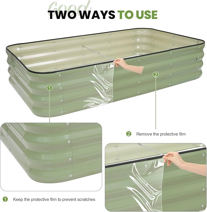 G GOOD GAIN 4-in-1 Adjustable Raised Garden Bed Kit | Galvanized Planter Boxes - Image 9