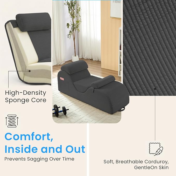 ijuicy 25" Wide Corduroy Yoga Chair, Yoga Lounge Chair - Image 4