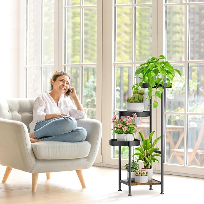 Plant Stand Indoor Outdoor Clearance, 4 Tier Tall Corner Metal Flower Pot Shelf - Image 6