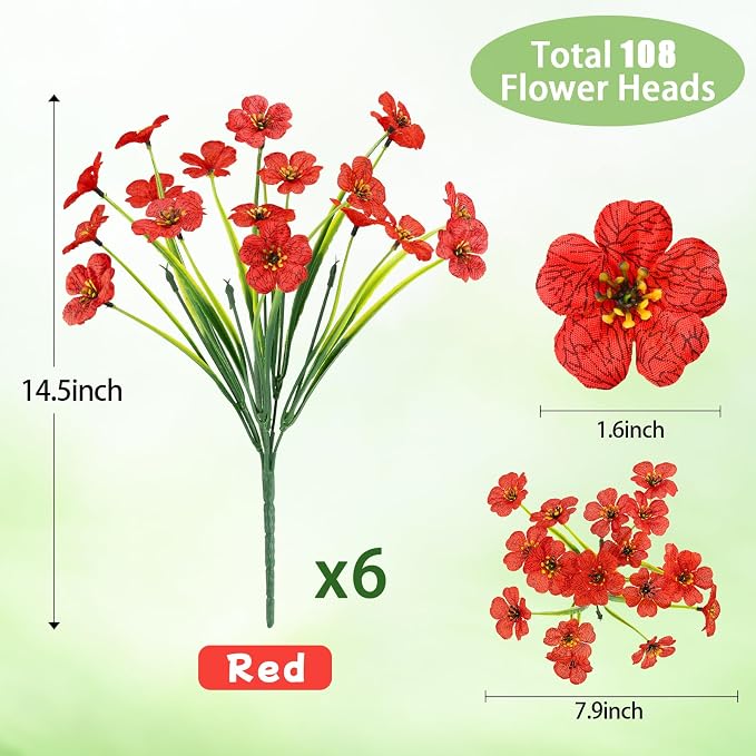 MACTING Artificial Flowers for Outdoors Fake Spring Flowers UV Resistant No - Image 4