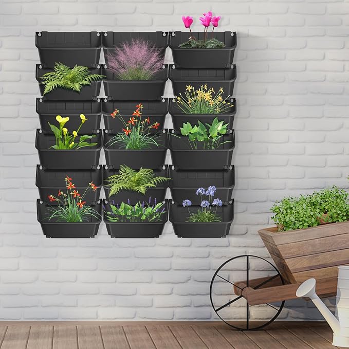 Hanging Vertical Wall Planter, 18 Pack Vertical Garden Planter, - Image 4