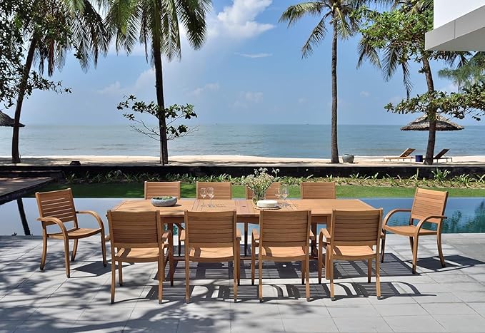 Amazonia Berlin Patio Extendable Table | Teak Finish | Durable and Ideal - Image 6