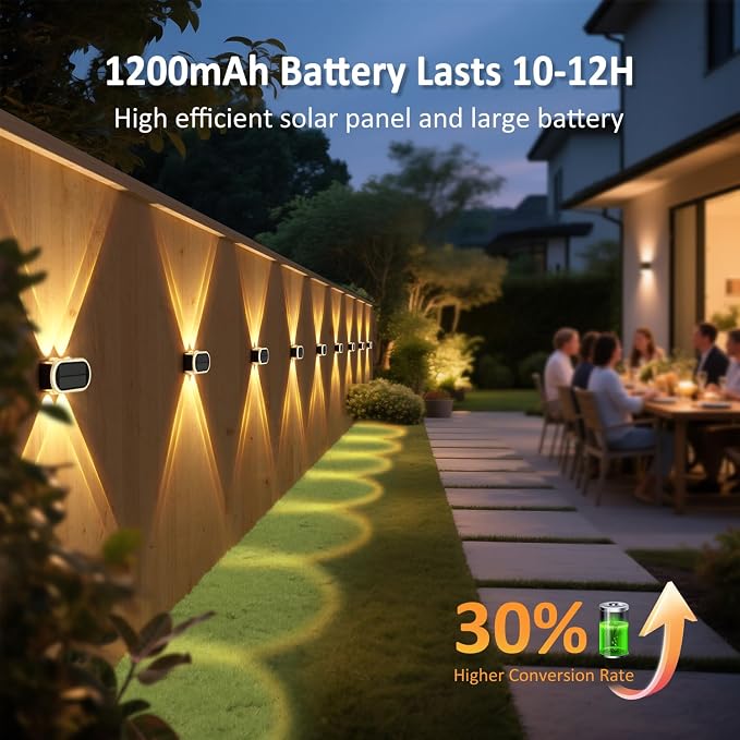 Solar Fence Lights Outdoor: IP65 Waterproof Wall Lighting - Image 3